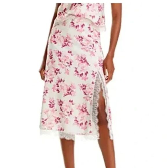 Lucy Paris Pink Floral Midi Skirt - Picture 1 of 8